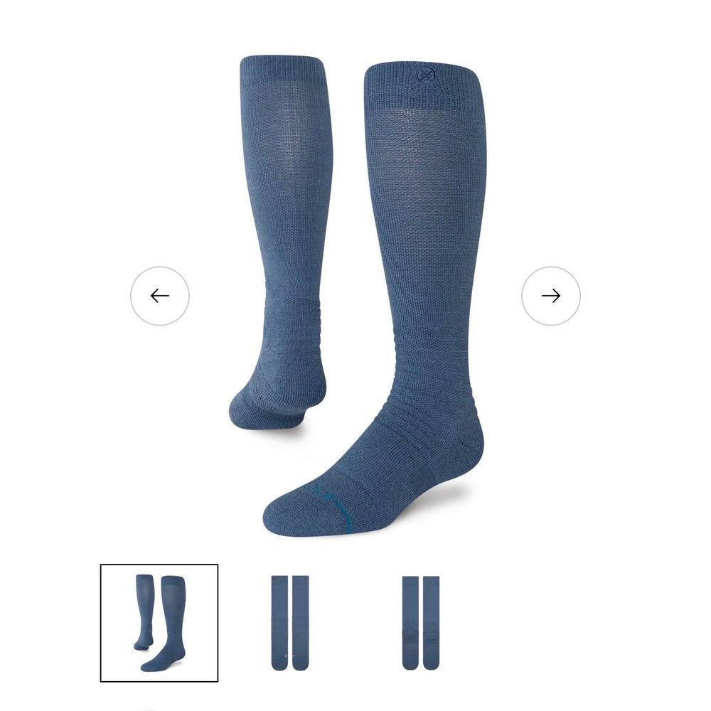 Stance Solid Mid Merino Wool Snow Mens OTC Socks Large 9-13 Sea Blue New $29